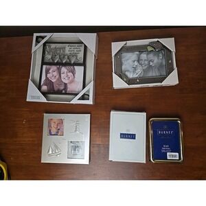 Lot of 4 MCM Silver Gold Tone Picture Frames FETCO 4x6 3x5  New